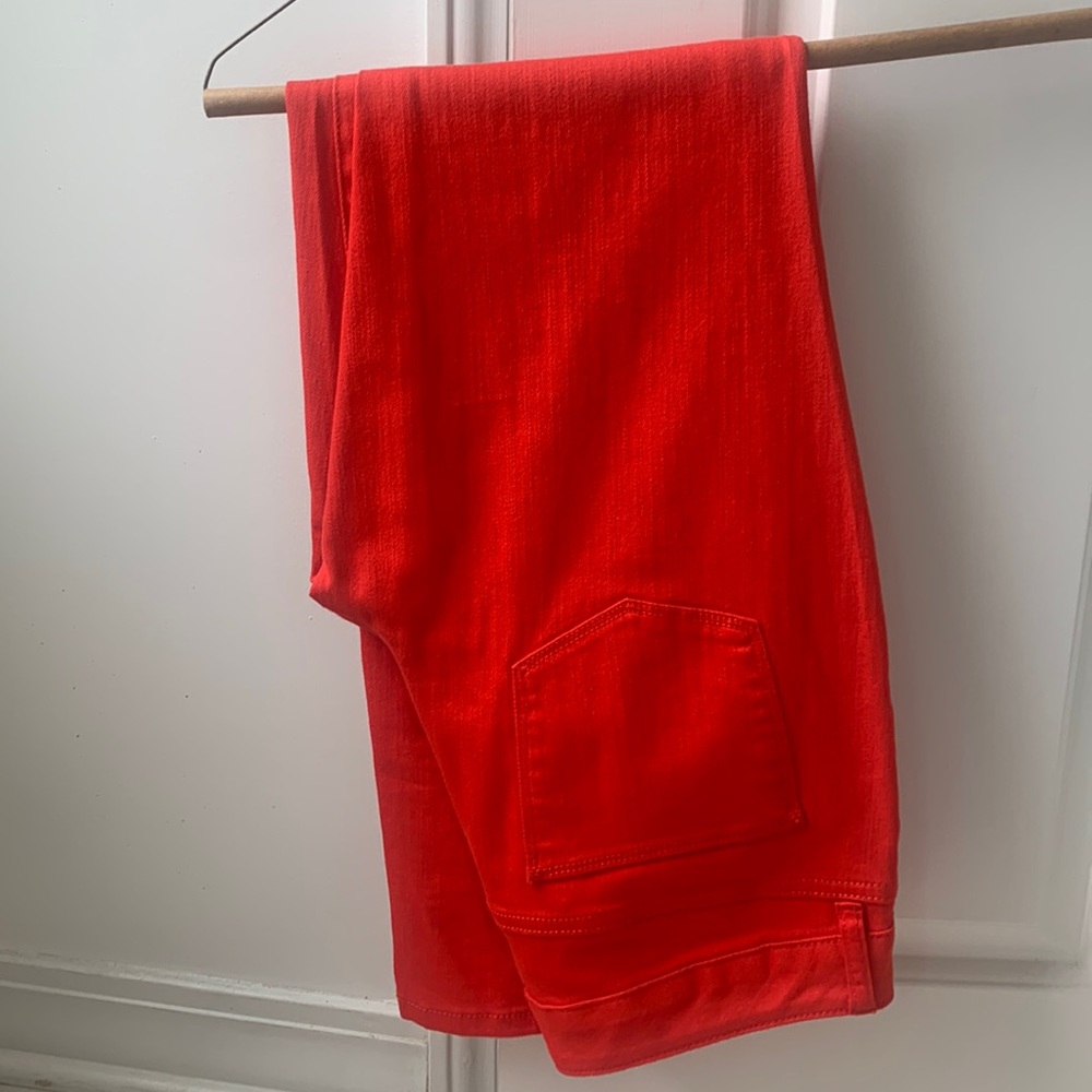 Red skinny jeans